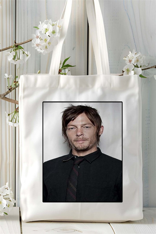 Art hedi̇ye Norman Reedus Baskılı Bez Çanta omuz çantası Kişiye Özel desen 2