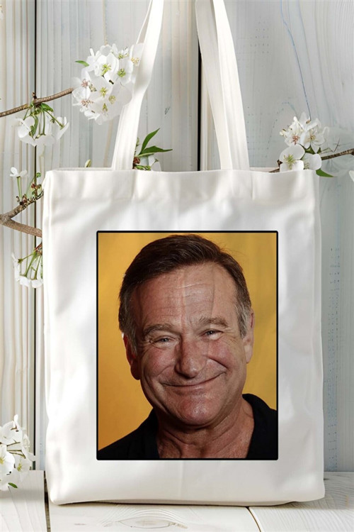 Art hedi̇ye Robin Williams Baskılı Bez Çanta omuz çantası Kişiye Özel desen 2