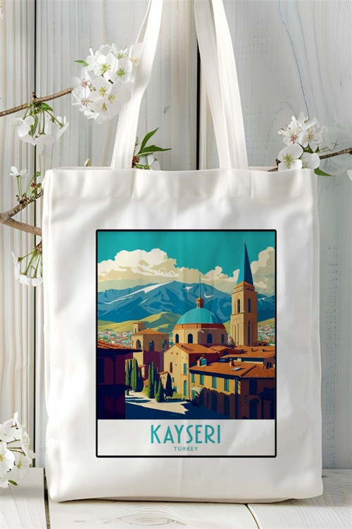 Art hedi̇ye kayseri Baskılı Bez Çanta omuz çantası Kişiye Özel desen