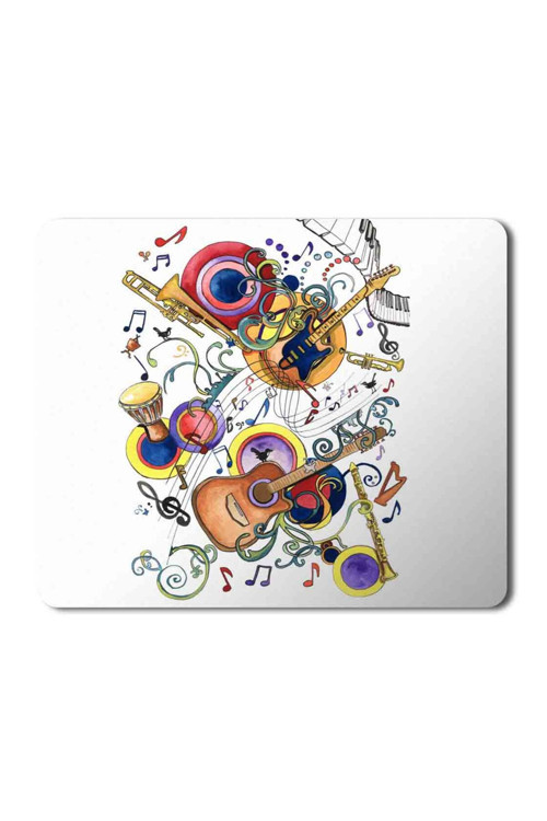 Art hedi̇ye Müzik Enstrüman Music Gitar Darbuka Klarnet Baskılı Mouse Pad Mousepad.jpg