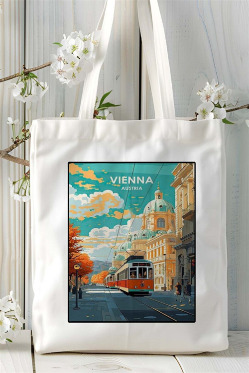 Art hedi̇ye vienna Baskılı Bez Çanta omuz çantası Kişiye Özel desen 2