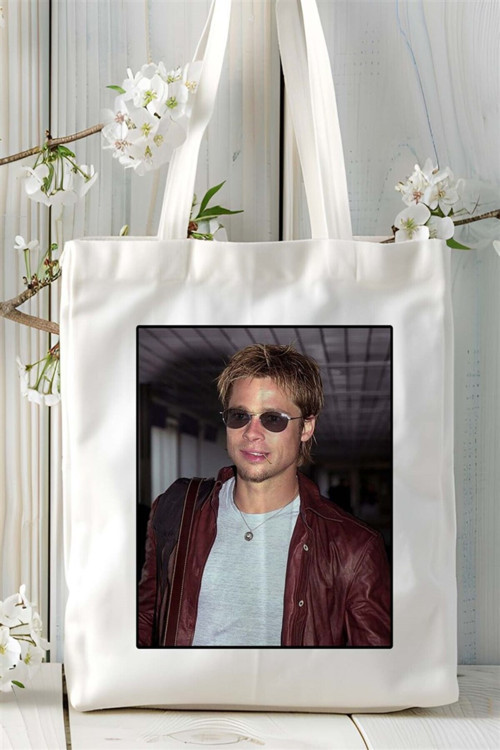 Art hedi̇ye bradpitt Baskılı Bez Çanta omuz çantası Kişiye Özel desen 2