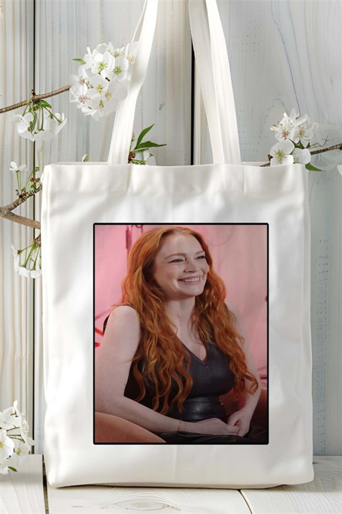 Art hedi̇ye Lindsay Lohan Baskılı Bez Çanta omuz çantası Kişiye Özel desen 2