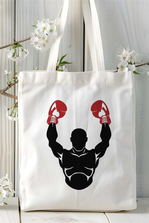 Art hedi̇ye boks Baskılı Bez çanta Kişiye Özel Model 4