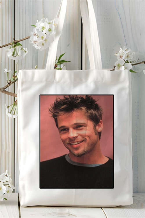 Art hedi̇ye bradpitt Baskılı Bez Çanta omuz çantası Kişiye Özel desen 3