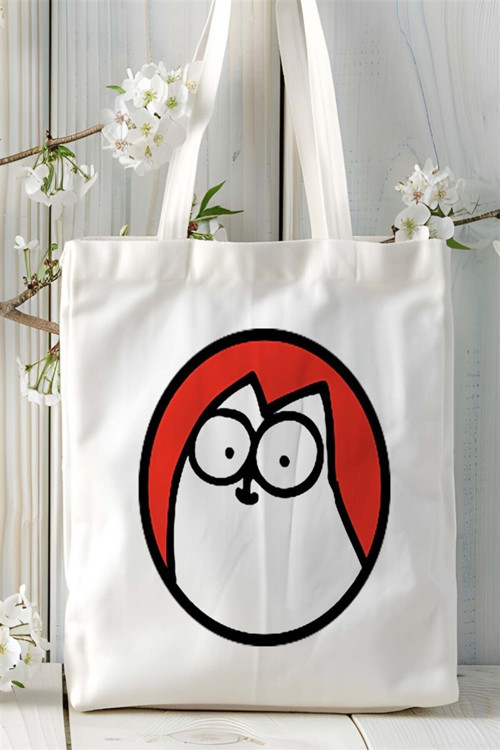 Art hedi̇ye simon's cat Baskılı Bez çanta Kişiye Özel Model 1