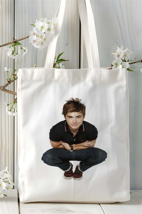 Art hedi̇ye Zac Efron Baskılı Bez çanta Kişiye Özel Model 3
