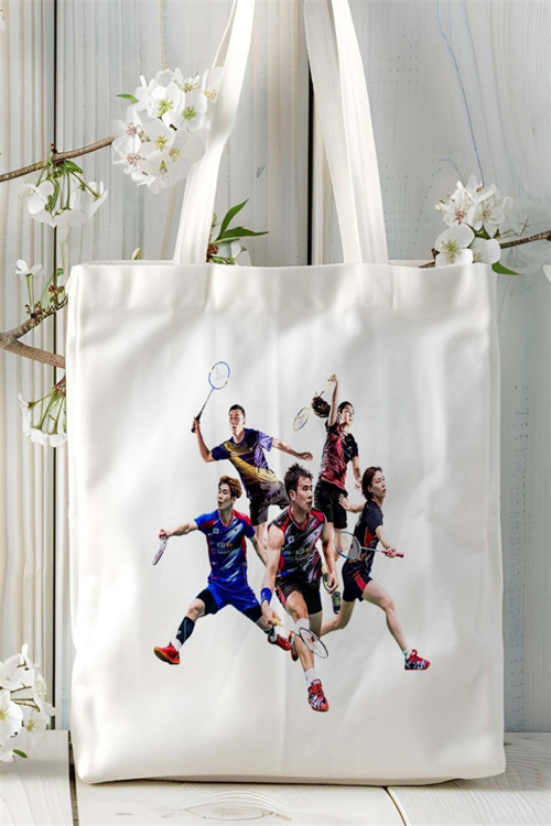 Art hedi̇ye badminton Baskılı Bez çanta Kişiye Özel Model 8