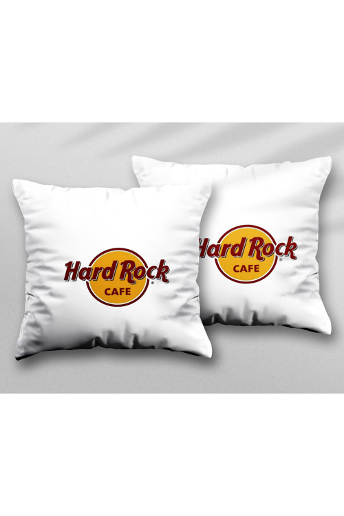 Art hedi̇ye Hard Rock Cafe İki ADET iki Tarafı Baskılı Yıkanabilir Yastık Kırlent Kılıfı