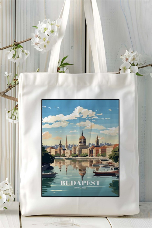 Art hedi̇ye budapest Baskılı Bez Çanta omuz çantası Kişiye Özel desen 4