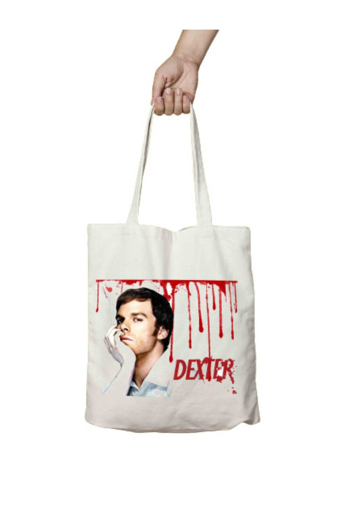 Art hedi̇ye Dexter Iki Tarafı Kalıcı Baskılı Yıkanabilir Bez Çanta Omuz Çantası
