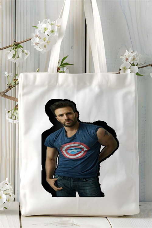 Art hedi̇ye Chris Evans Baskılı Bez Çanta omuz çantası Kişiye Özel desen 5