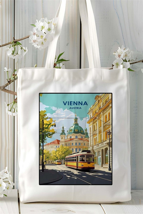 Art hedi̇ye vienna Baskılı Bez Çanta omuz çantası Kişiye Özel desen