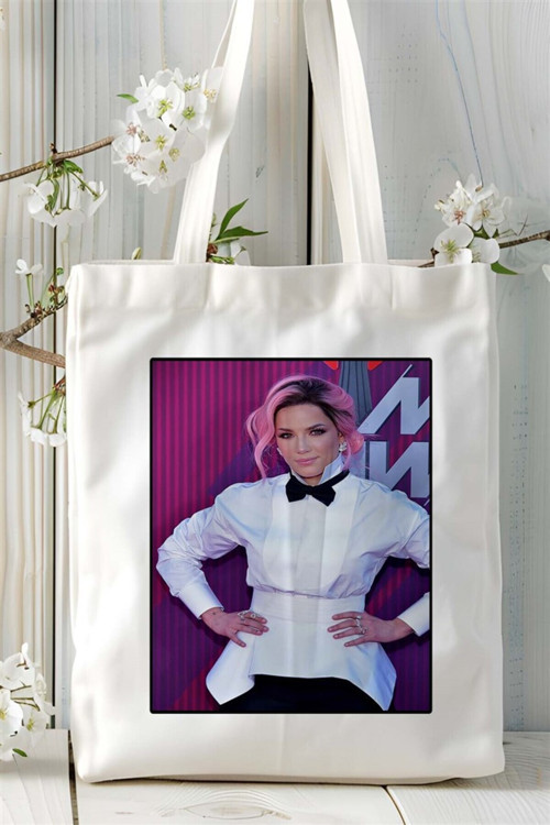Art hedi̇ye halsey Baskılı Bez Çanta omuz çantası Kişiye Özel desen 2