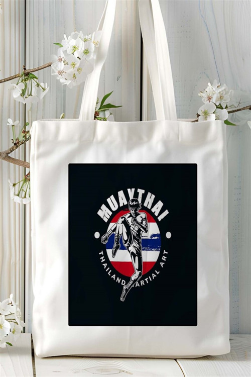 Art hedi̇ye muay thai Baskılı Bez Çanta omuz çantası Kişiye Özel desen