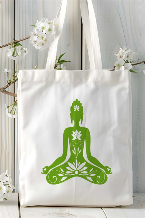 Art hedi̇ye yoga Baskılı Bez çanta Kişiye Özel Model 5