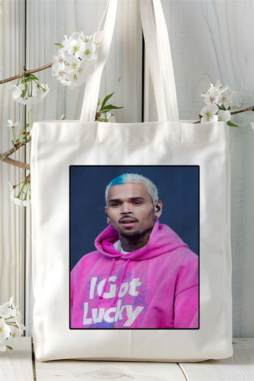 Art hedi̇ye Chris Brown Baskılı Bez Çanta omuz çantası Kişiye Özel desen 2