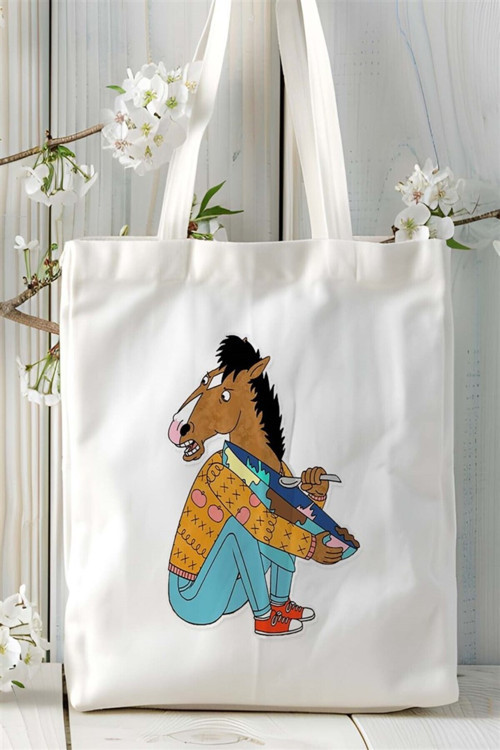 Art hedi̇ye BoJack Horseman Baskılı Bez çanta Kişiye Özel Model 4