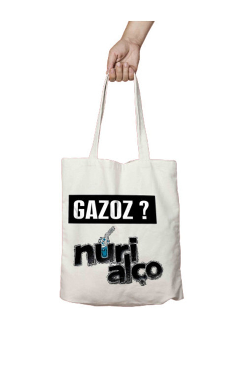 Art hedi̇ye Gazoz Nuri Alço Iki Tarafı Kalıcı Baskılı Yıkanabilir Bez Çanta Omuz Çantası