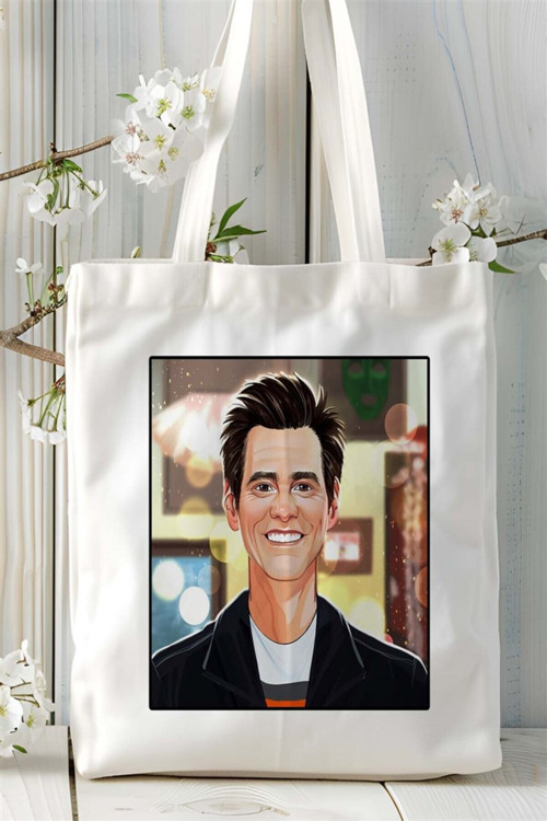 Art hedi̇ye jim carey Baskılı Bez Çanta omuz çantası Kişiye Özel desen 2