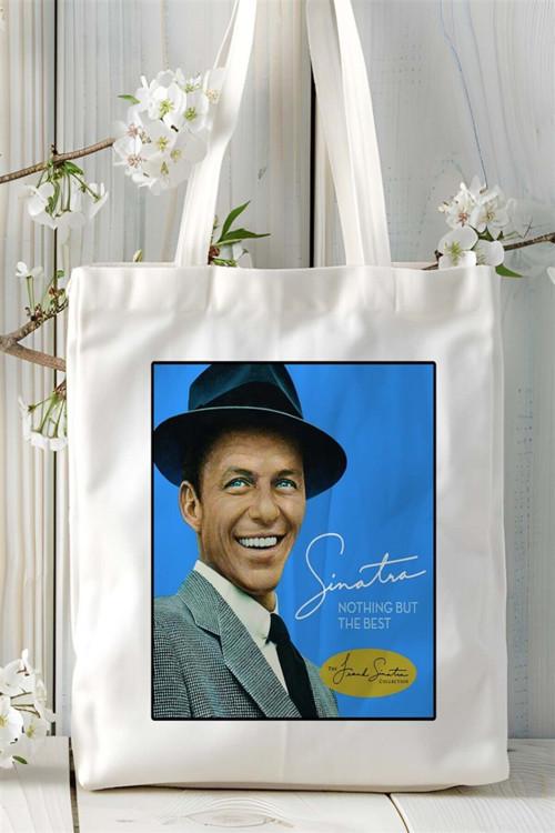 Art hedi̇ye Frank Sinatra Baskılı Bez Çanta omuz çantası Kişiye Özel desen 2