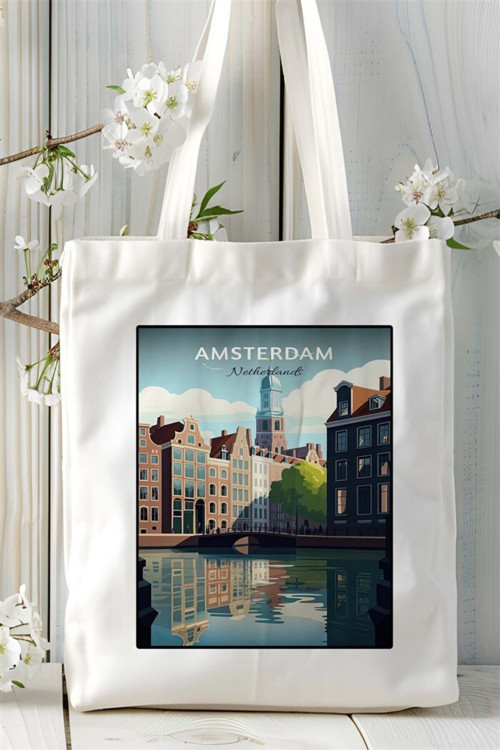 Art hedi̇ye amsterdam Baskılı Bez Çanta omuz çantası Kişiye Özel desen 9