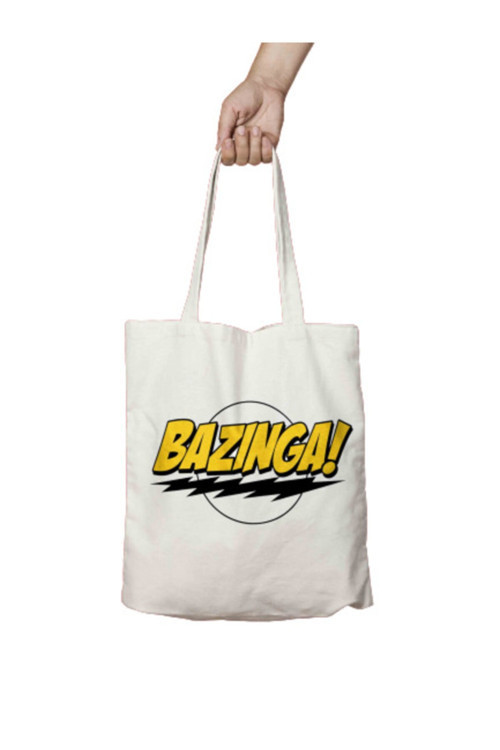 Art hedi̇ye Bazinga Iki Tarafı Kalıcı Baskılı Yıkanabilir Bez Çanta Omuz Çantası