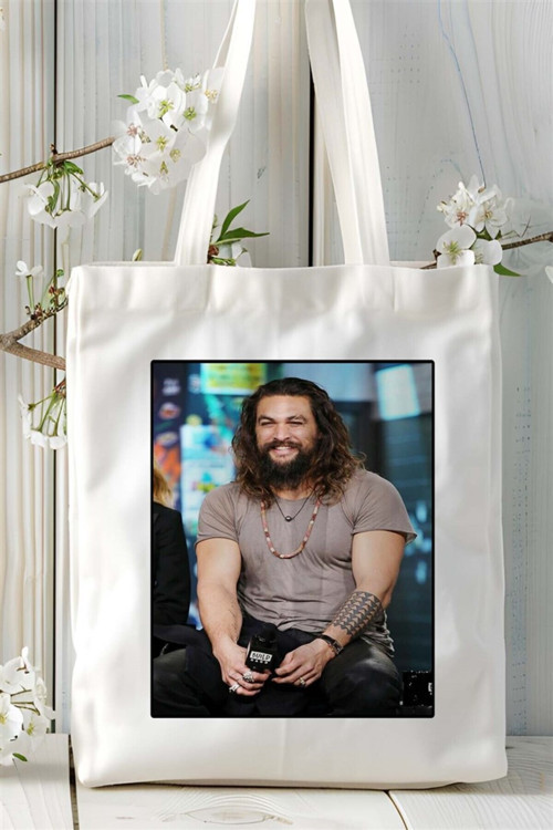 Art hedi̇ye jason momoa Baskılı Bez Çanta omuz çantası Kişiye Özel desen 3
