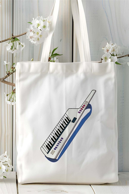 Art hedi̇ye keytar Baskılı Bez çanta Kişiye Özel Model 2