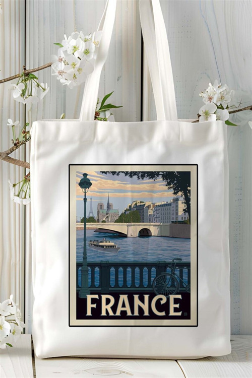 Art hedi̇ye france Baskılı Bez Çanta omuz çantası Kişiye Özel desen