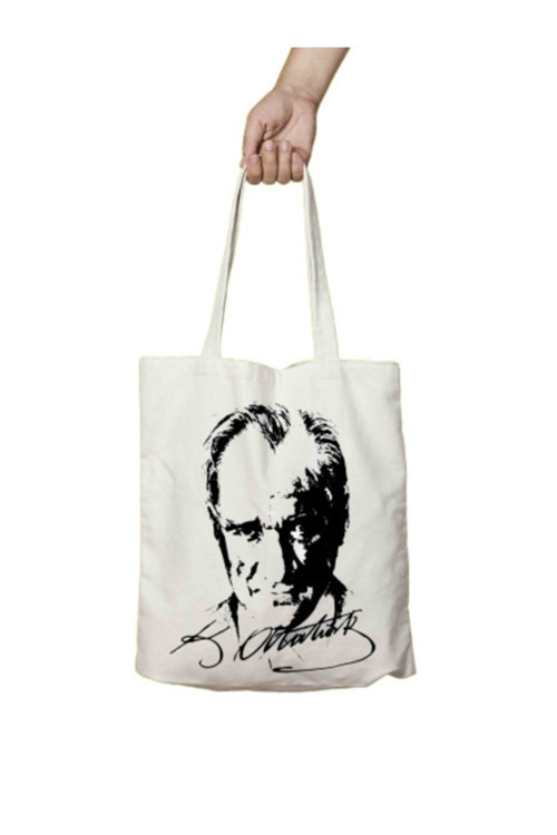 Art hedi̇ye Atatürk En Çok Satılan Iki Tarafı Kalıcı Baskılı Yıkanabilir Bez Çanta Omuz Çantası