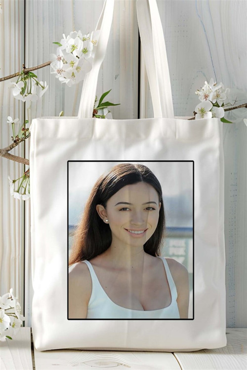 Art hedi̇ye Christian Serratos Baskılı Bez Çanta omuz çantası Kişiye Özel desen 2