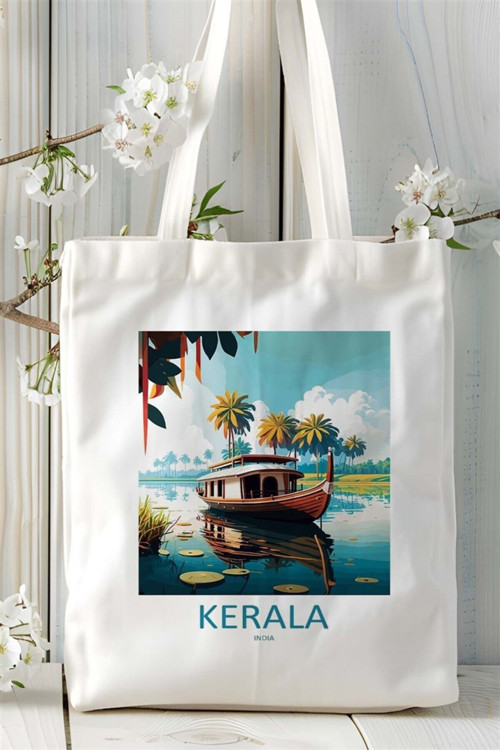Art hedi̇ye kerala Baskılı Bez çanta Kişiye Özel Model 1