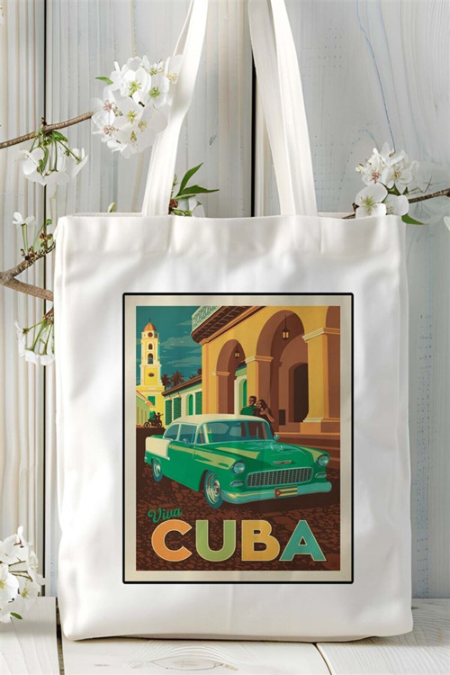 Art hedi̇ye cuba Baskılı Bez Çanta omuz çantası Kişiye Özel desen
