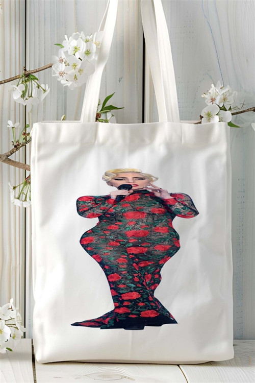 Art hedi̇ye lady gaga Baskılı Bez çanta Kişiye Özel Model 3