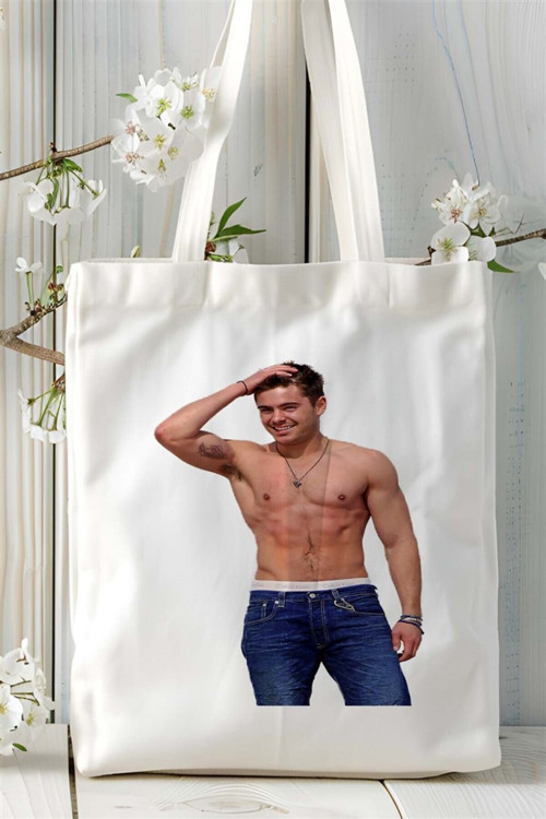Art hedi̇ye Zac Efron Baskılı Bez çanta Kişiye Özel Model 1