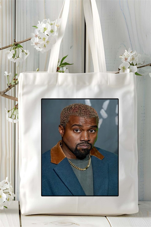 Art hedi̇ye Kanye West Baskılı Bez Çanta omuz çantası Kişiye Özel desen 3