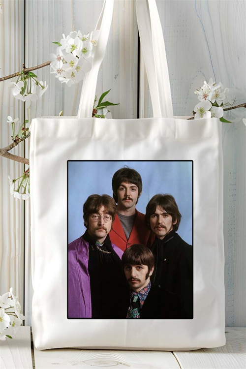Art hedi̇ye The Beatles Baskılı Bez Çanta omuz çantası Kişiye Özel desen 4