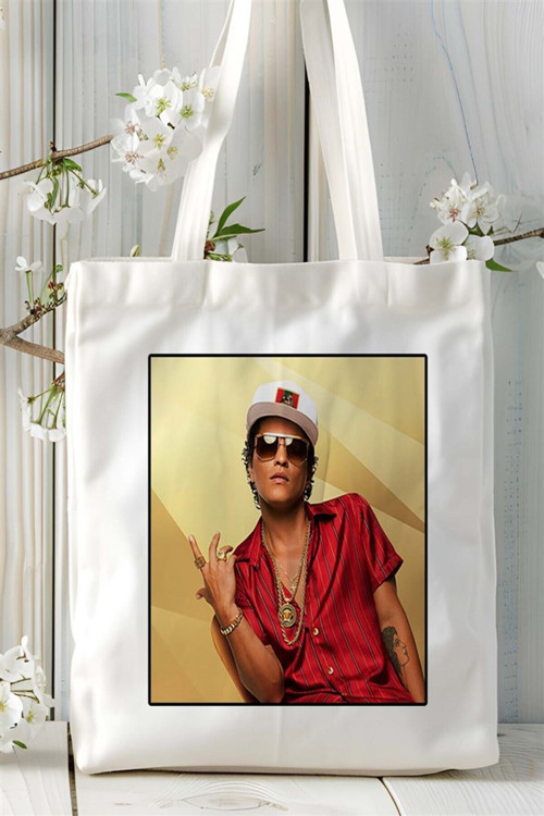 Art hedi̇ye brunomars Baskılı Bez Çanta omuz çantası Kişiye Özel desen 1