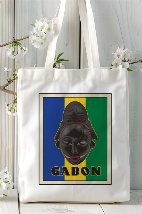 Art hedi̇ye gabon Baskılı Bez Çanta omuz çantası Kişiye Özel desen
