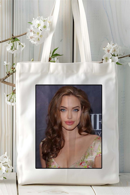 Art hedi̇ye angelina jolie Baskılı Bez Çanta omuz çantası Kişiye Özel desen 2