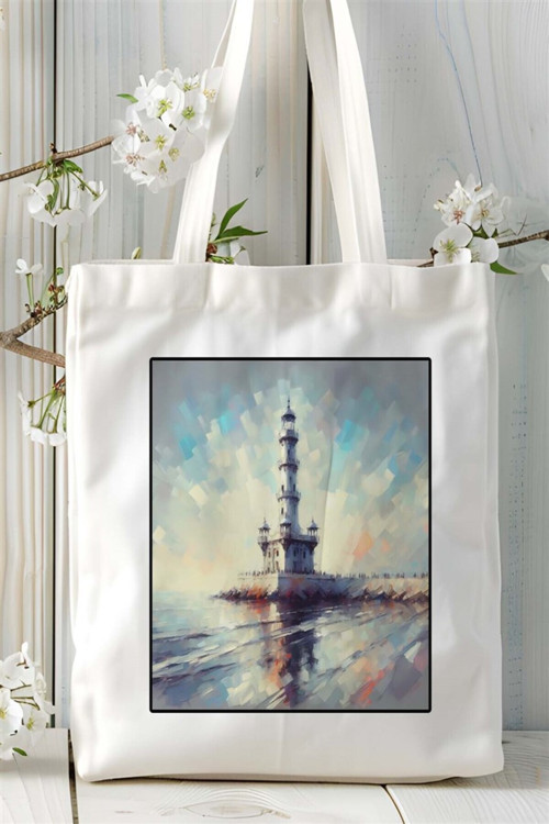 Art hedi̇ye iskenderiye Baskılı Bez Çanta omuz çantası Kişiye Özel desen 2