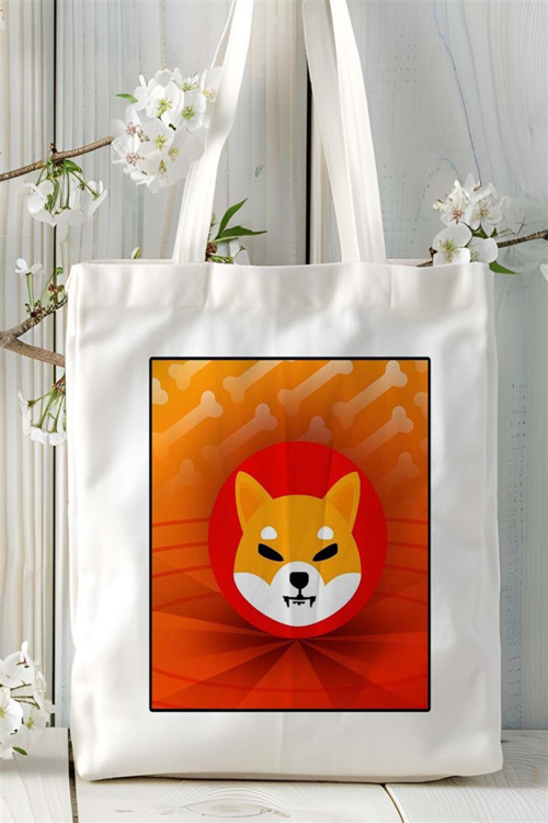 Art hedi̇ye shiba inu Baskılı Bez Çanta omuz çantası Kişiye Özel desen 2