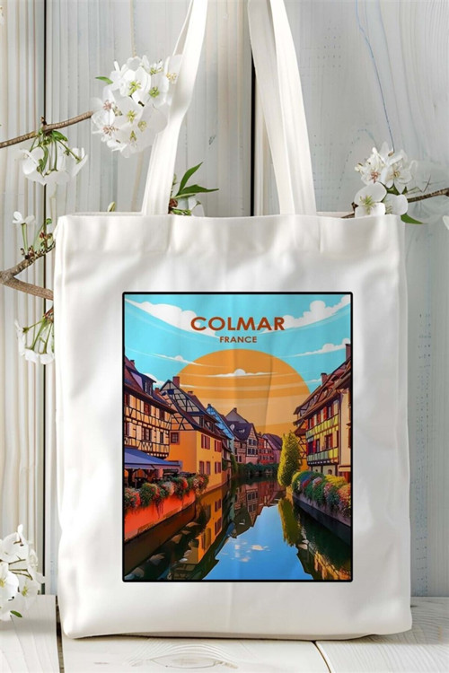 Art hedi̇ye colmar Baskılı Bez Çanta omuz çantası Kişiye Özel desen 2