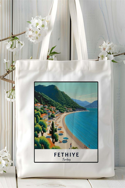 Art hedi̇ye fethiye Baskılı Bez Çanta omuz çantası Kişiye Özel desen