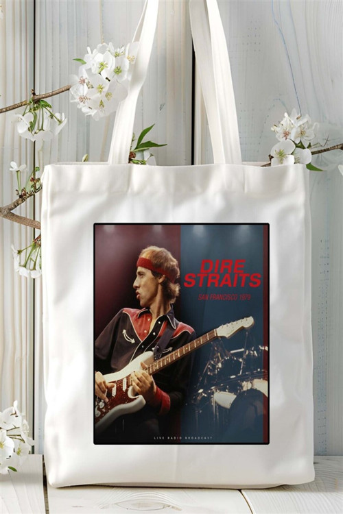 Art hedi̇ye Dire Straits Baskılı Bez Çanta omuz çantası Kişiye Özel desen 1