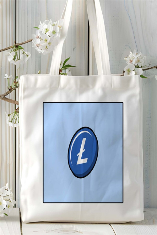 Art hedi̇ye litecoin lite coin Baskılı Bez Çanta omuz çantası Kişiye Özel desen 3