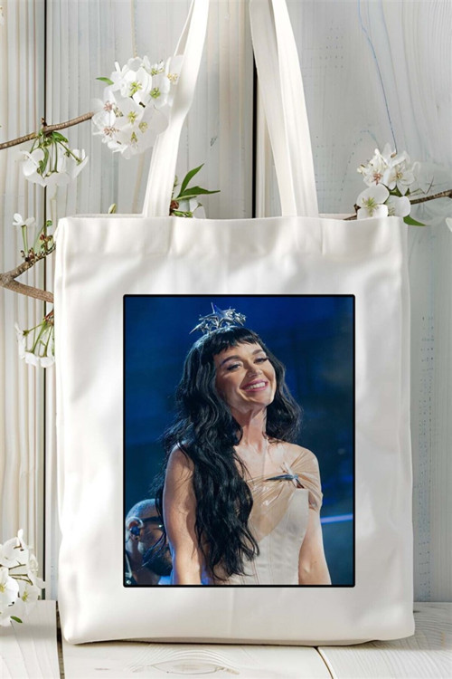 Art hedi̇ye Katy Perry Baskılı Bez Çanta omuz çantası Kişiye Özel desen 1