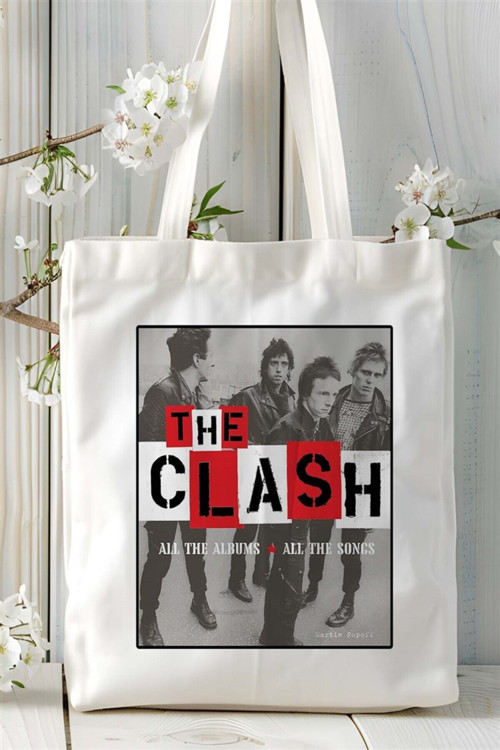 Art hedi̇ye The Clash Baskılı Bez Çanta omuz çantası Kişiye Özel desen 1