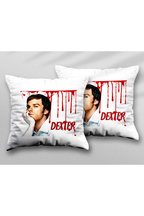 Art hedi̇ye Dexter Kan Tasarım İki ADET iki Tarafı Baskılı Yıkanabilir Yastık Kırlent Kılıfı